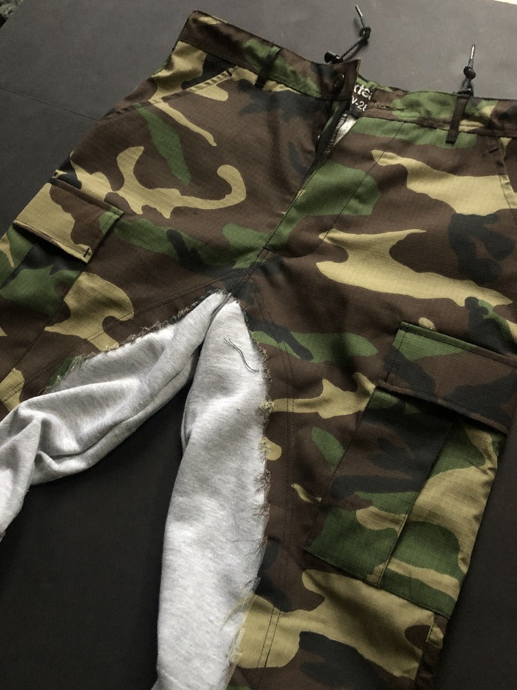 50/50 Ripstop Camo / French terry tailored fit jogger