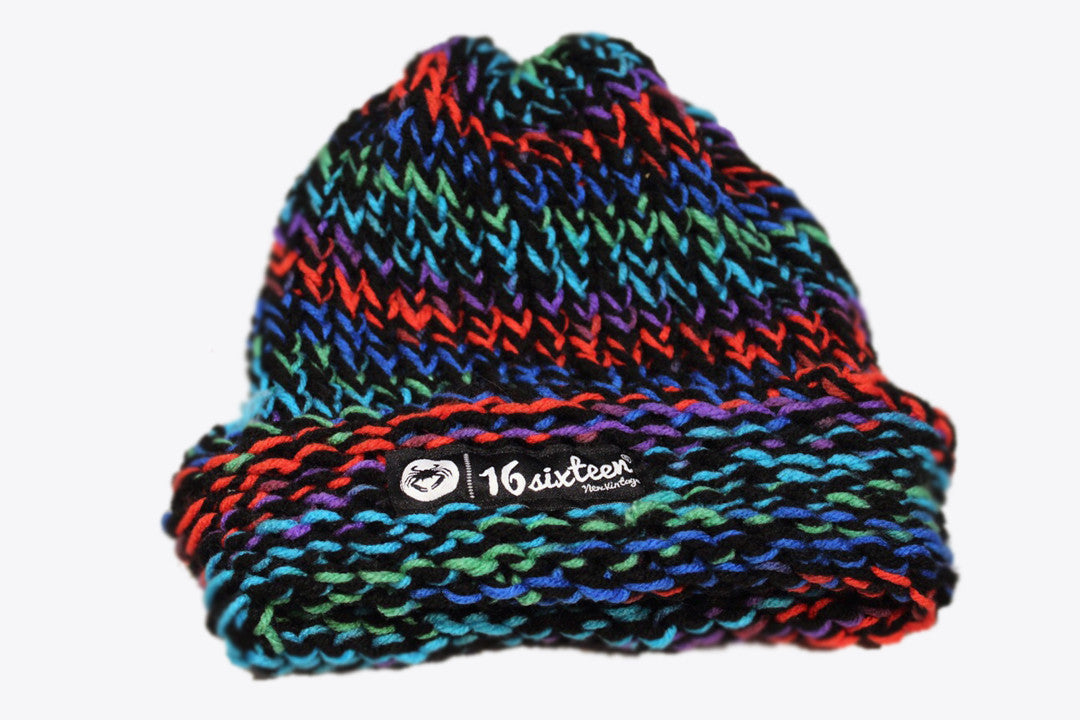 Cuffed Knitted Beanie - Multi-Color