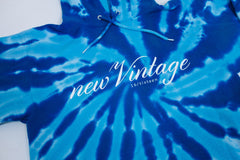 New Vintage Tie-Dye Hoodie - Blue