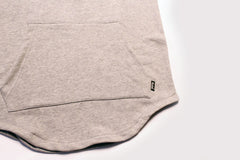 Short Sleeve French Terry Pullover Hoodie - Navy & Gray